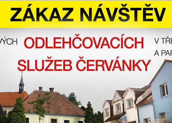 Zákaz návštěv Pobytových odlehčovacích služeb Červánky v Třebosicích a Pardubicích