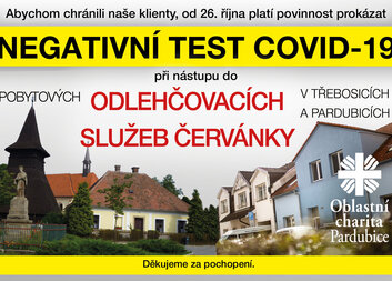 Klienty nově přijímáme pouze s negativním testem na COVID-19