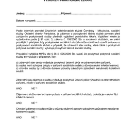 Vyjádření lékař - ambulantní forma