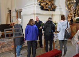 Přednáška o historii poutního místa pana kostelníka Františka Jiráska zakončovala bohatý program poutě