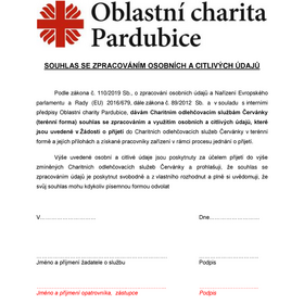 Souhlas se zpracováním osobních a citlivých údajů - terén