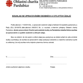 Souhlas se zpracováním osobních a citlivých údajů - Holice