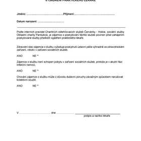 Vyjádření lékaře