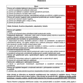 Úhradovník - Pobytové odlehčovací služby Červánky Třebosice