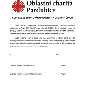 Souhlas se zpracováním osobních a citlivých údajů - Třebosice