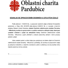 Souhlas se zpracováním osobních údajů - ambulantní forma